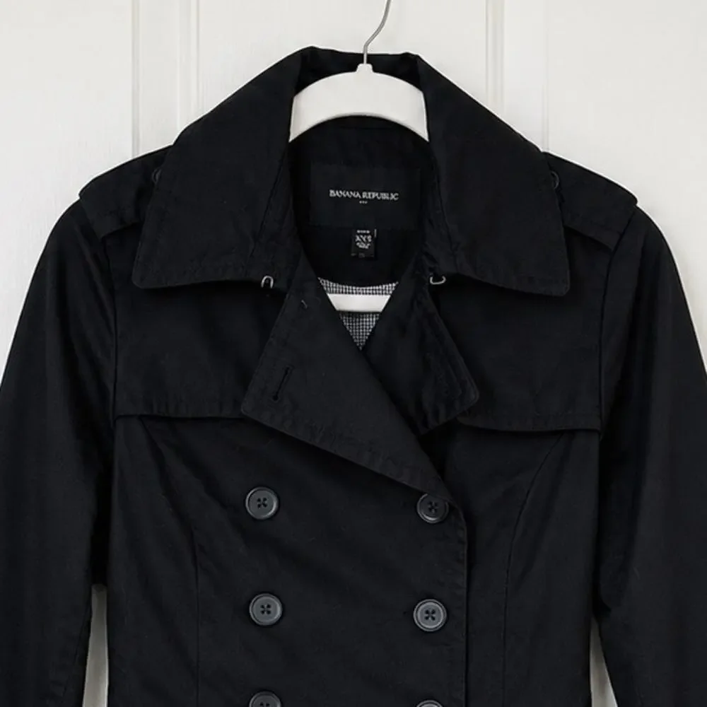 Banana Republic Double-Breasted Trench Coat Size XXS Petite